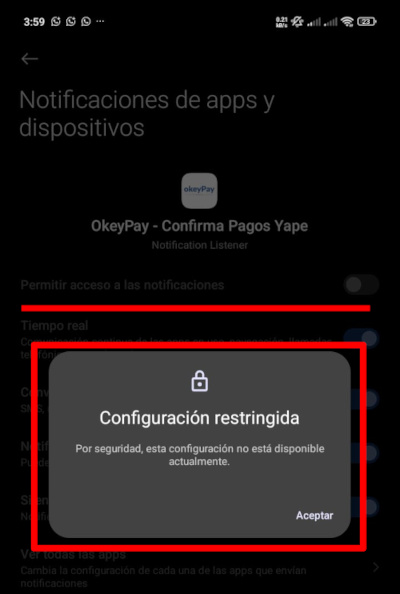 Xiaomi Configuración Restringida